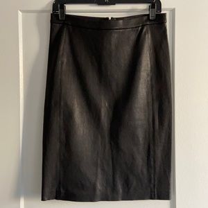 VINCE black stretch leather pencil skirt 6